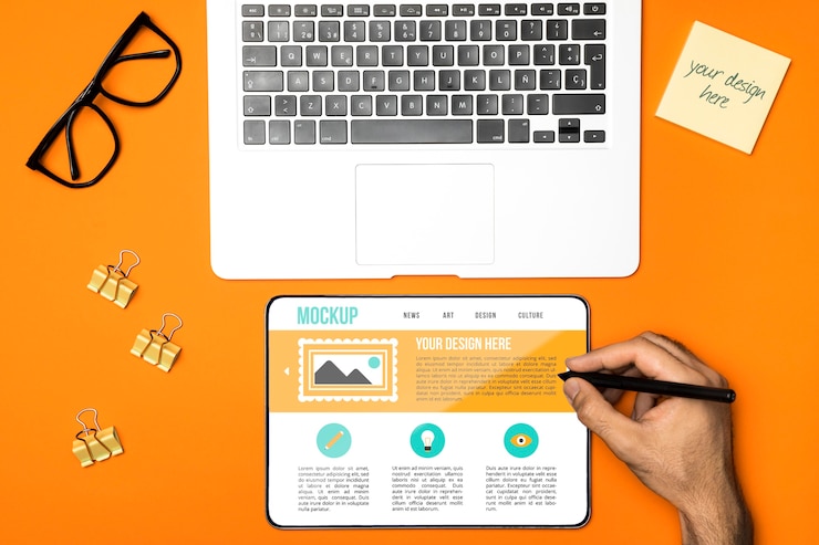 PSD disposition pour ordinateur portable et tablette à plat