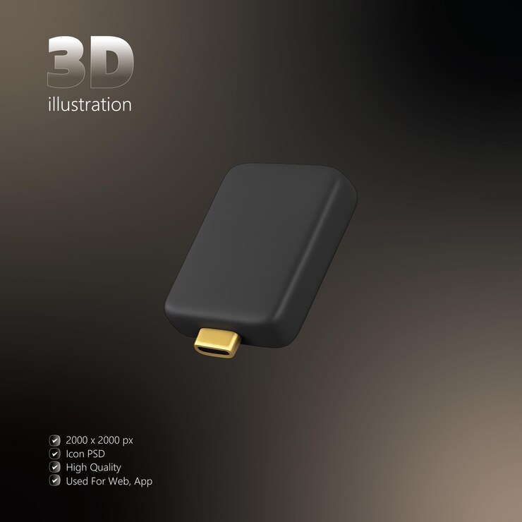 PSD dispositivo de almacenamiento de íconos de disco duro externo 3d en estilo arcilla