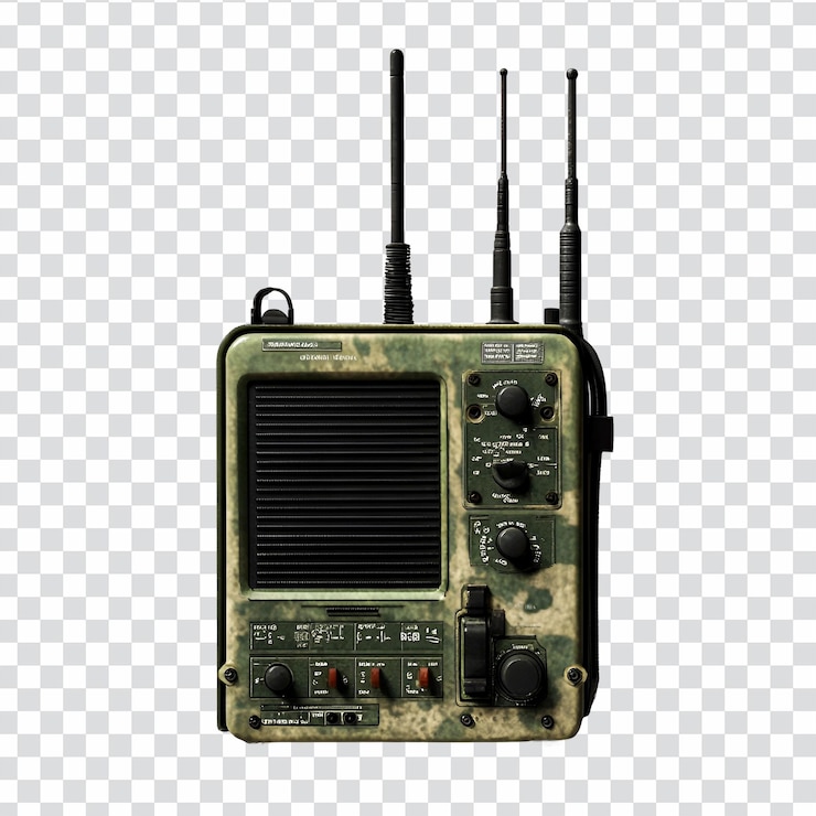 PSD dispositivo de comunicación por radio militar con antena
