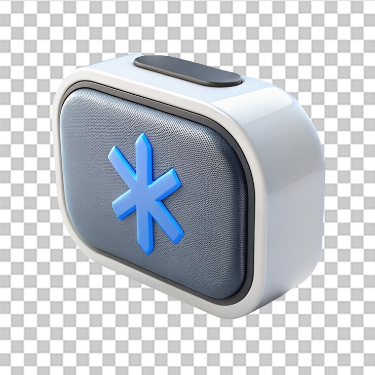 PSD dispositivo de ligação bluetooth isolado em fundo transparente