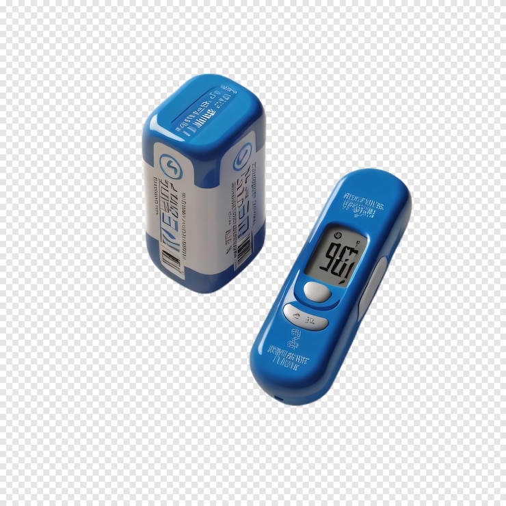 PSD un dispositivo digital azul con el número 50 en él
