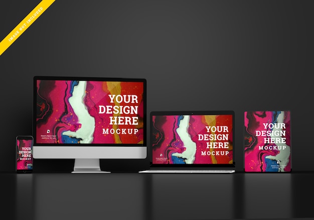 Dispositivo digitale mock up design dello schermo. Modello PSD.