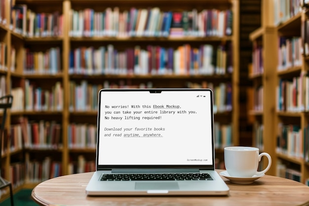 Dispositivo e libri in modelli di biblioteca