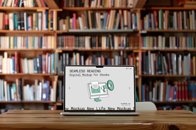 Dispositivo e libri in modelli di biblioteca