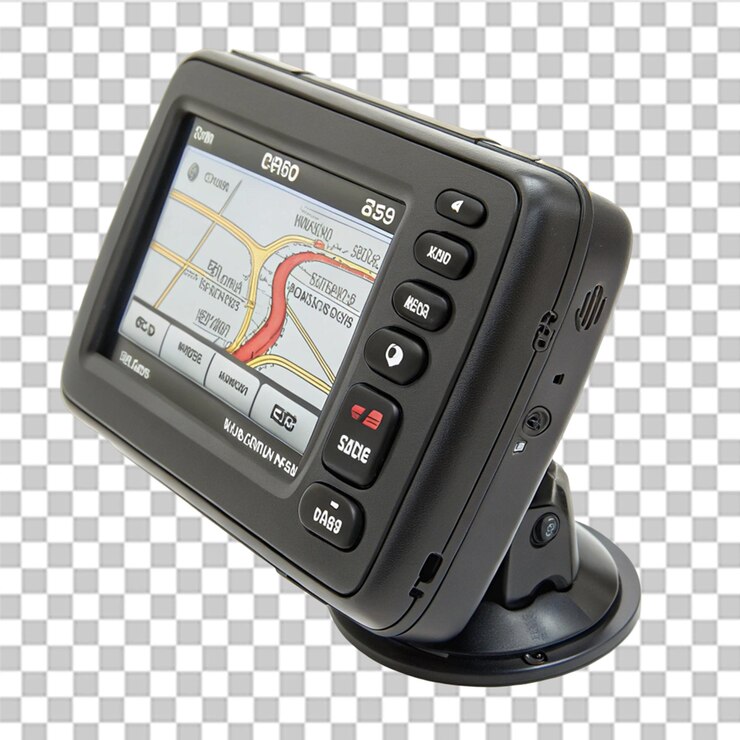 PSD dispositivo gps isolado em fundo transparente