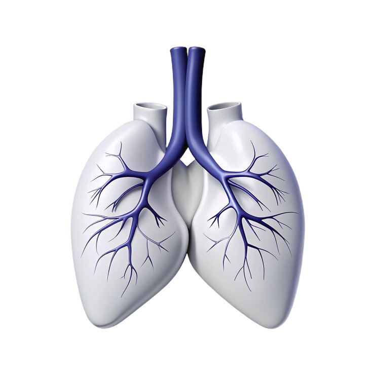 PSD un dispositivo médico blanco y azul con la palabra pulmones en él