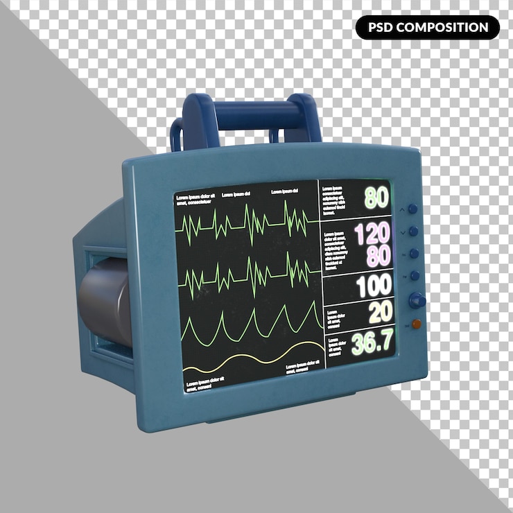 PSD dispositivo medico isolato premium psd rendering 3d