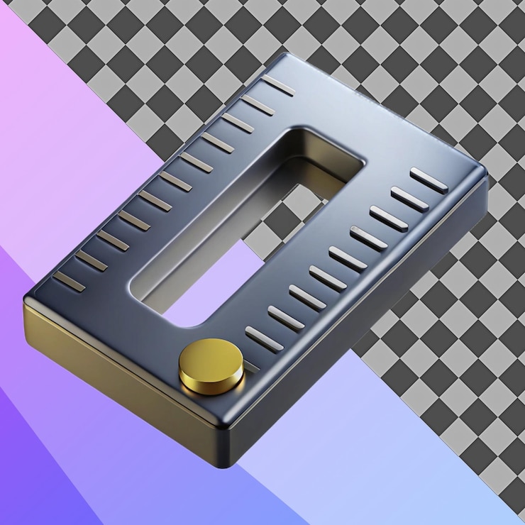 PSD dispositivo de regulación metálica de representación 3d