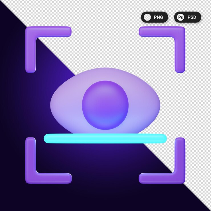 PSD dispositivo de seguimiento ocular los iconos de realidad virtual establecen elementos de diseño web ux ui representación 3d