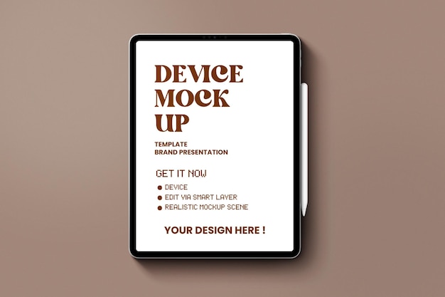 Dispositivo Smart Tablet modelo de tableta en formato psd