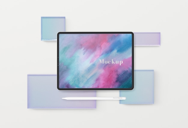 PSD dispositivo de tableta con diferentes formas de vidrio.