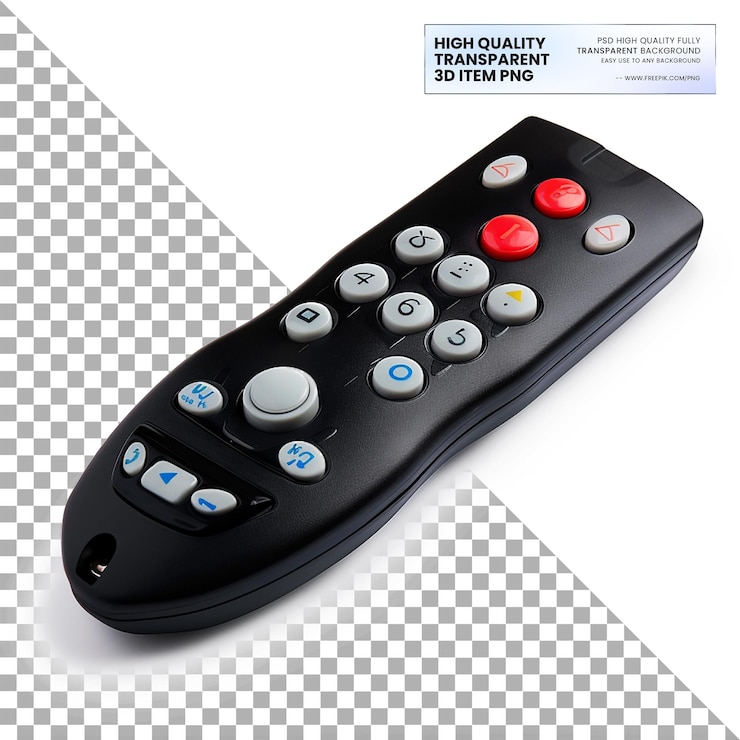 PSD dispositivo utilizado para el control de los aparatos electrónicos sobre un fondo transparente