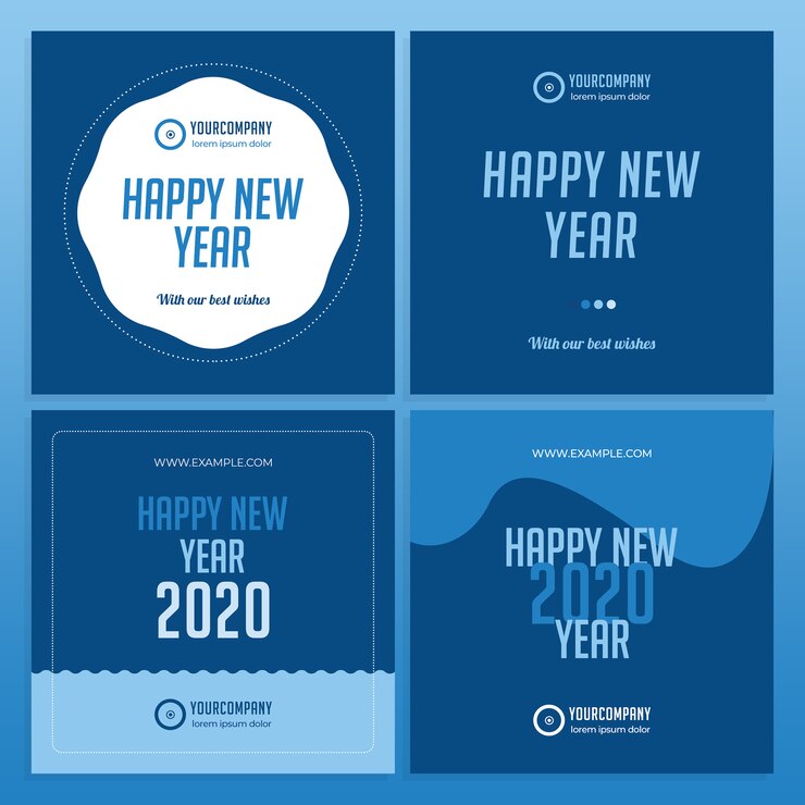 Disposizione dei social media Color 2020 di Capodanno