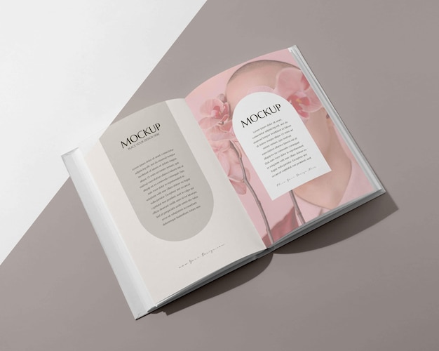 Disposizione del libro mock-up minimalista