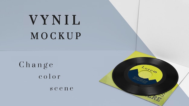 Disposizione del mock-up di dischi in vinile