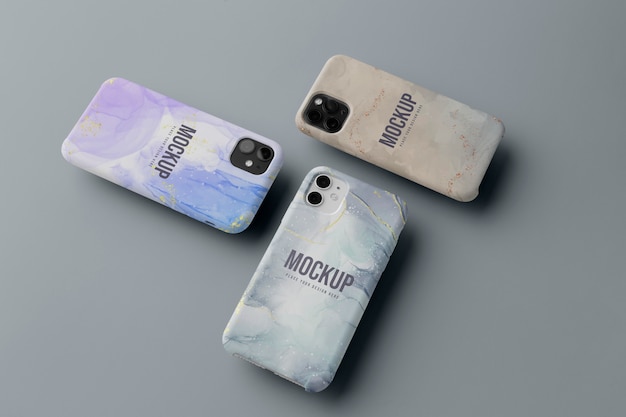 Disposizione delle custodie per cellulari mock-up