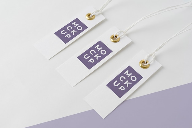 Disposizione delle etichette di carta mock-up