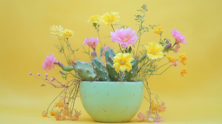 PSD disposizione di fiori di cactus