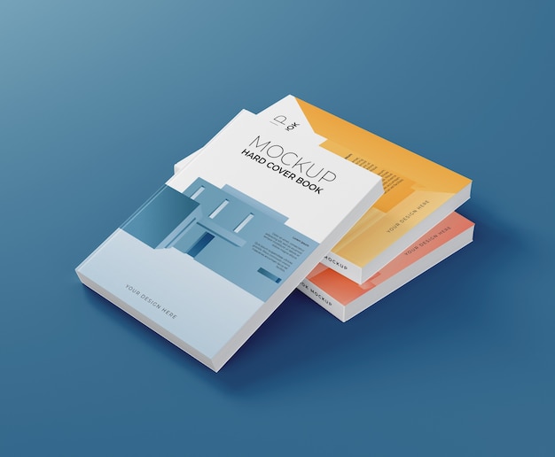 Disposizione di libri con copertina rigida ad alto angolo