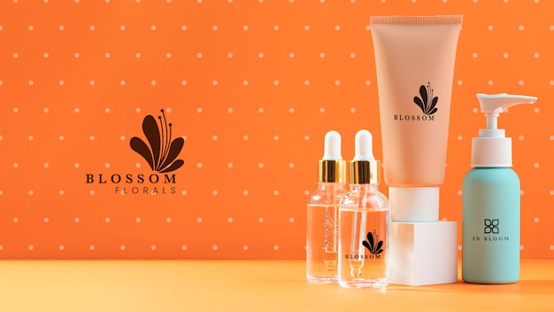 Disposizione di prodotti cosmetici biologici