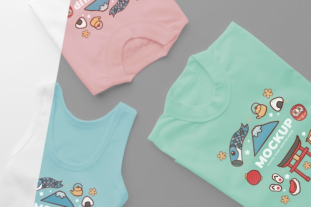 Disposizione mock-up di t-shirt giapponese