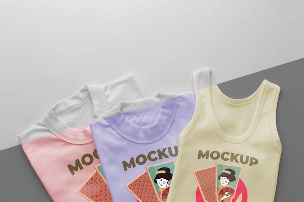 Disposizione mock-up di t-shirt giapponese