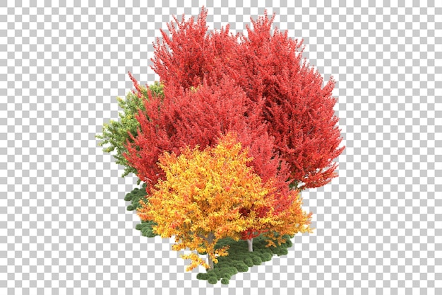 Disposizione orizzontale isolata su sfondo trasparente 3d rendering illustrazione