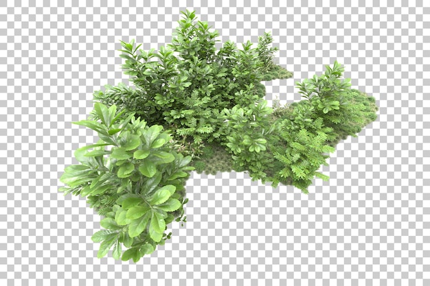 Disposizione orizzontale isolata su sfondo trasparente 3d rendering illustrazione