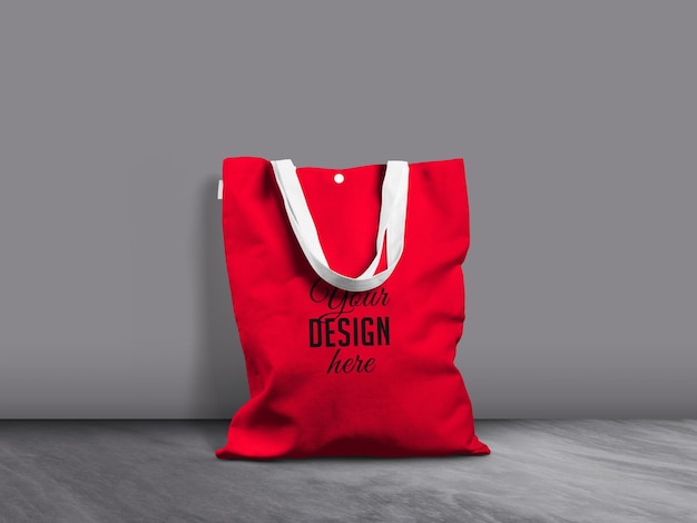 Disposizione piatta della borsa tote Mockup Psd