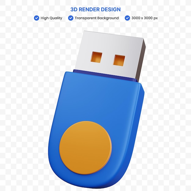 Disque Flash Bleu Rendu 3d Isolé