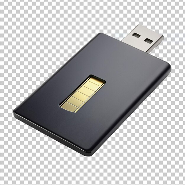 PSD un disque usb sécurisé et crypté déguisé en un disque élégant sur un fond transparent.