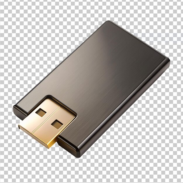 PSD un disque usb sécurisé et crypté déguisé en un disque élégant sur un fond transparent.