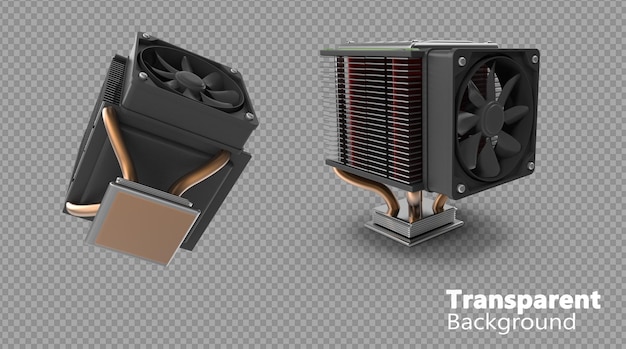 Dissipador de calor da CPU em fundo transparente