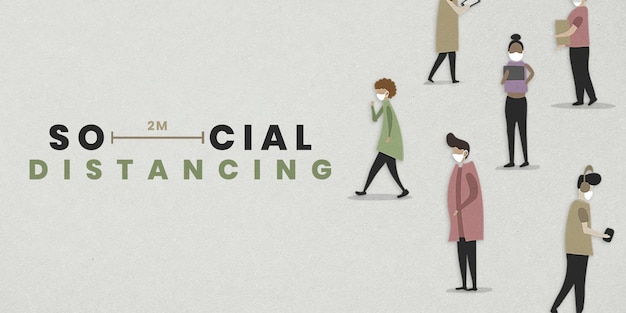 Distanciation sociale dans la maquette du modèle social de l'espace public
