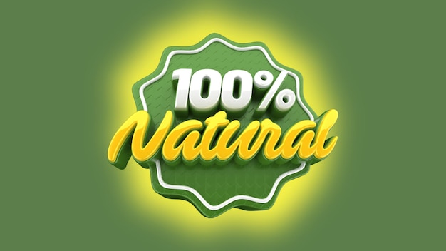 distintivo 3d '100 natural'