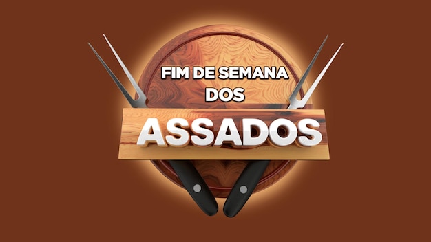 PSD distintivo 3d 'assar fim de semana'