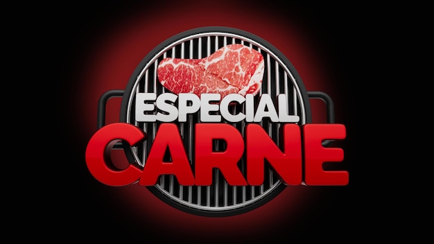 PSD distintivo 3d 'carne especial'