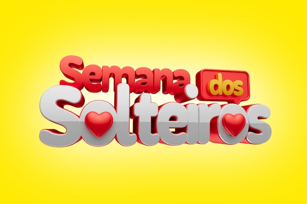 PSD distintivo 3d da semana dos solteiros