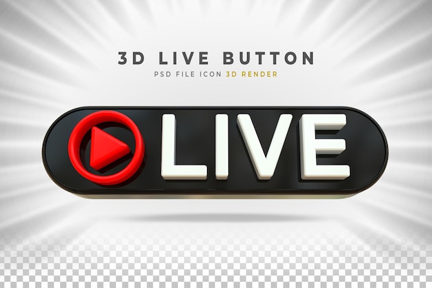 Distintivo 3D in streaming live isolato