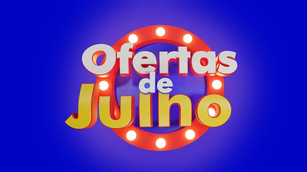 Distintivo 3d 'ofertas de julho'