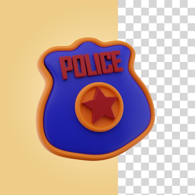 PSD distintivo da polícia ícone 3d