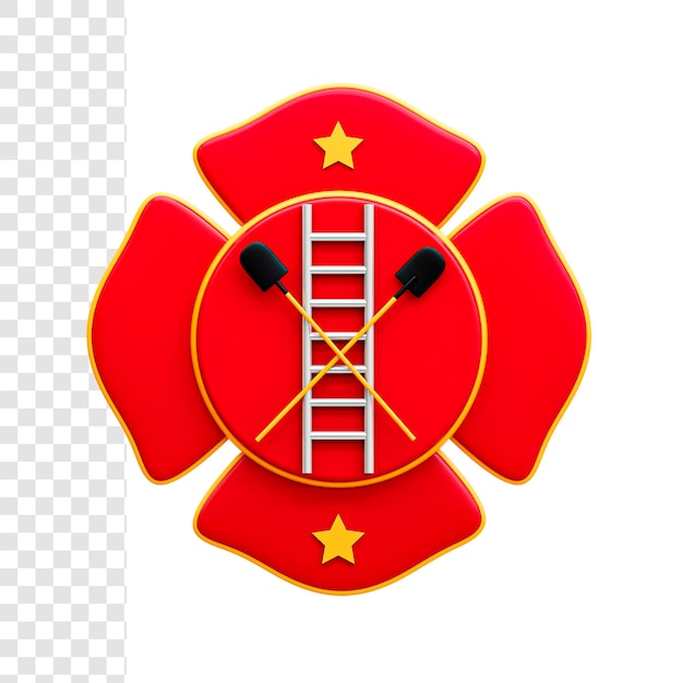 PSD distintivo de bombeiro 3d