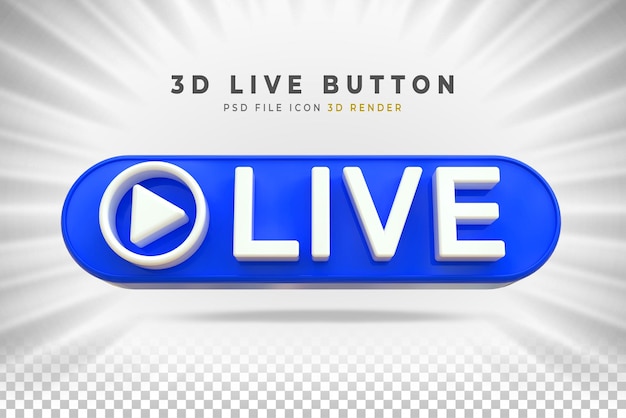 Distintivo de transmissão ao vivo 3D isolado