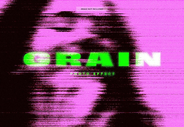 Distorted Grain Image Effect Mockup