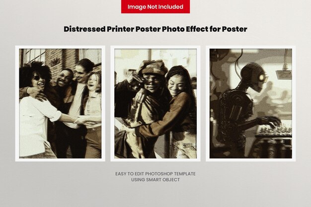 Distressed printer poster fotoeffekt für poster