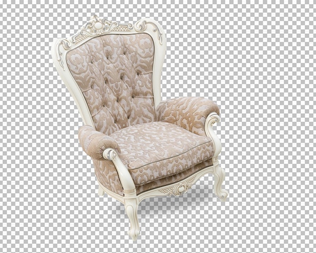 Divano classico di lusso nel soggiorno reale nel rendering 3d isolato