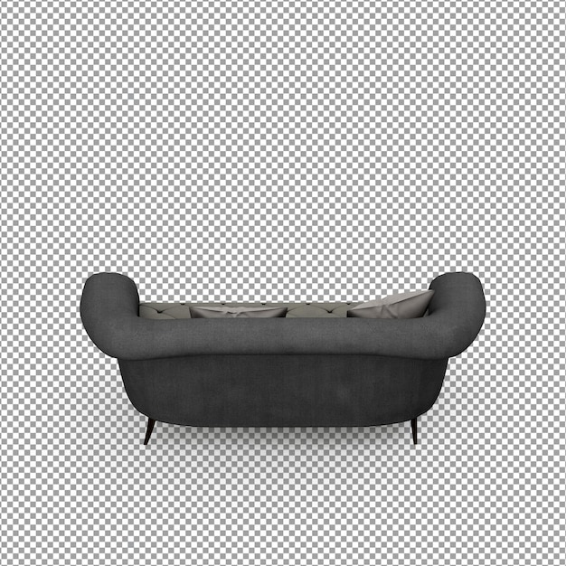 Divano in rendering 3D isolato