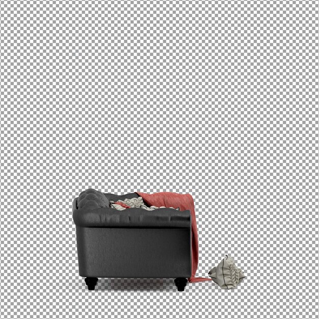 Divano in rendering 3D isolato