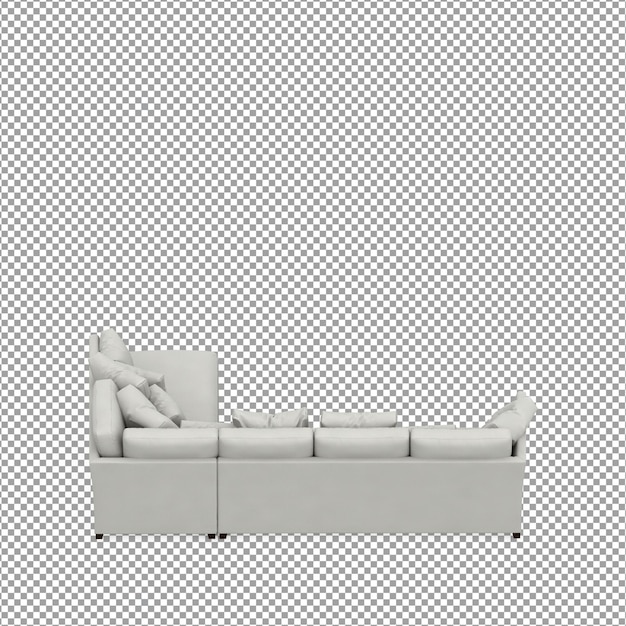 Divano in rendering 3D isolato