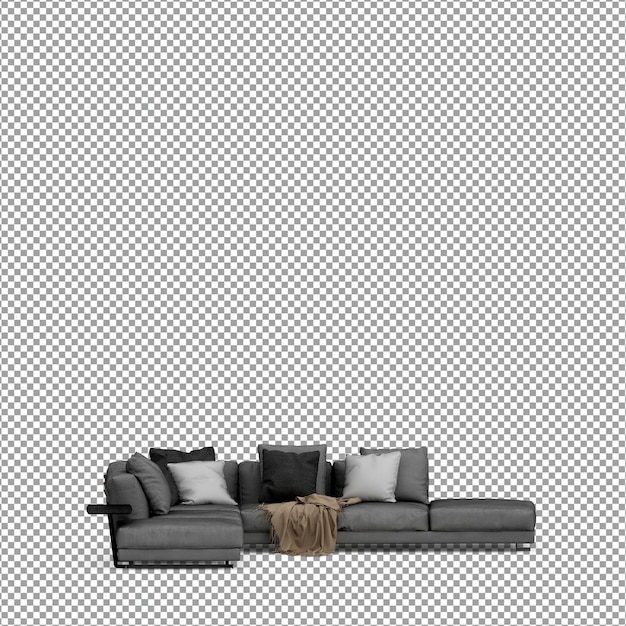 Divano in rendering 3D isolato